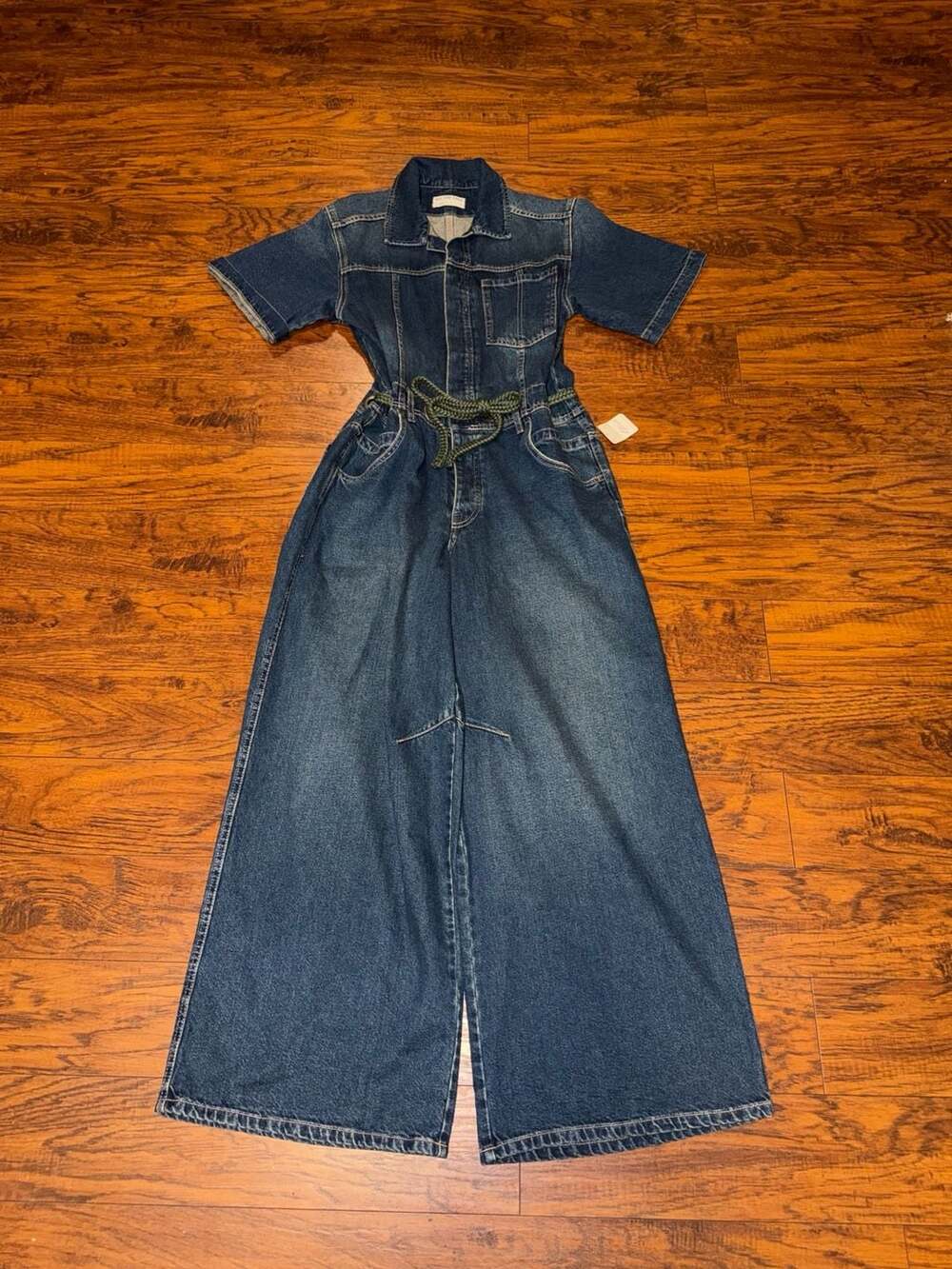 Free People We The Free Edison Wide-Leg Denim Coverall Jumpsuit